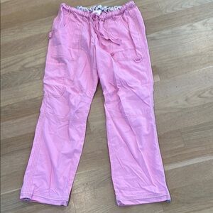 Floral Waist  Pink Drawstring Pants by Kathy Peteson Sz M